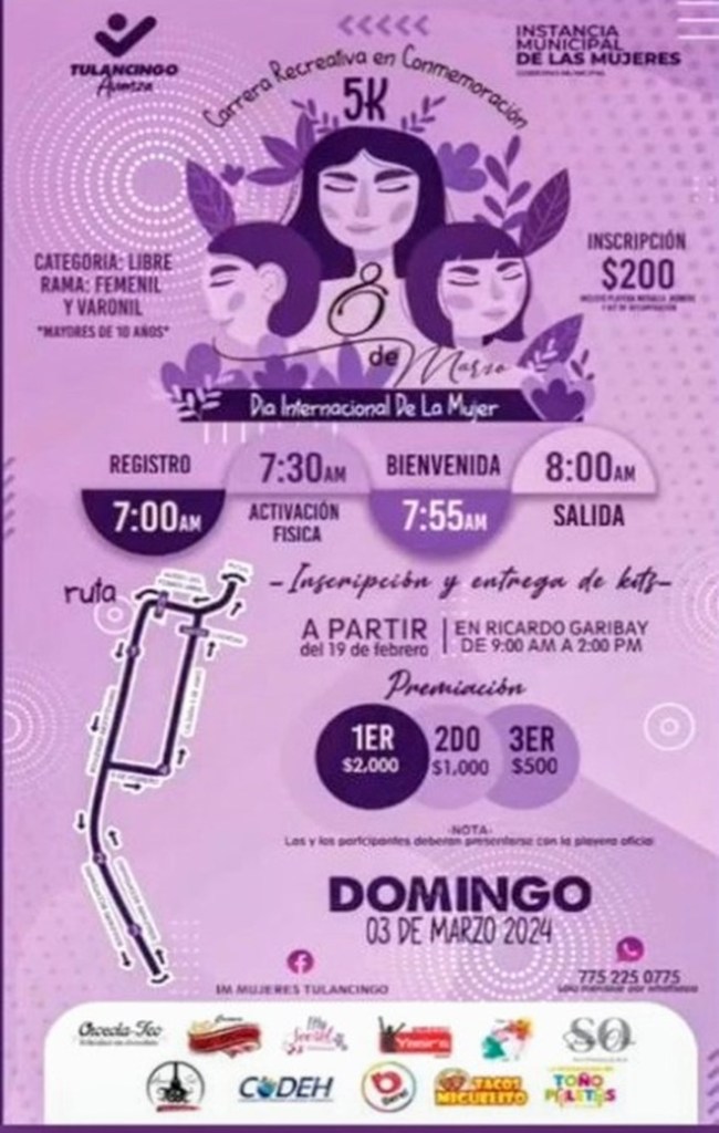 Realizarán Carrera Recreativa por Día Internacional la Mujer en ...